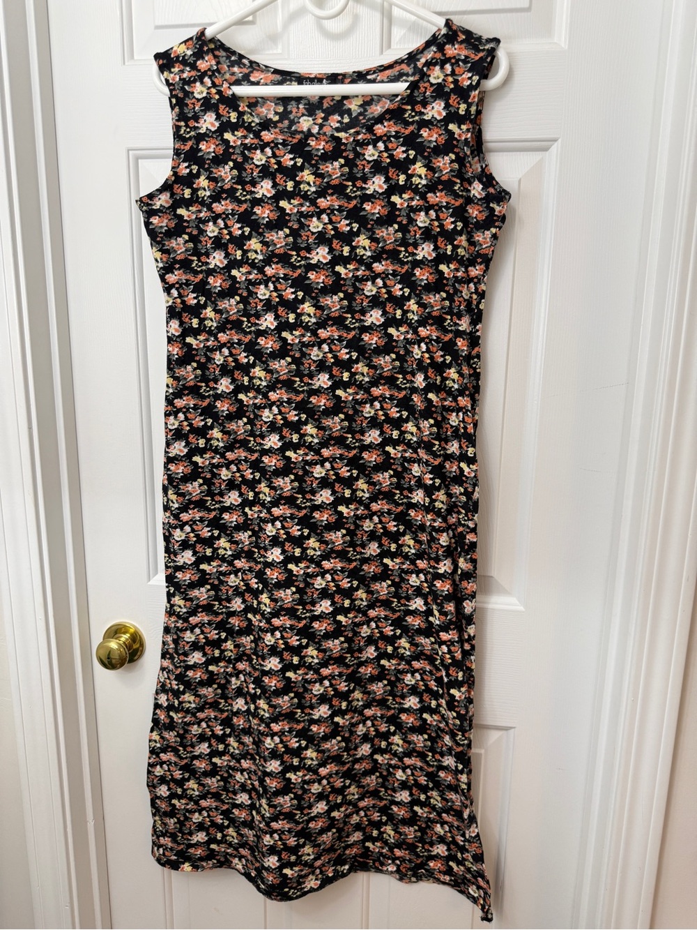 Black Floral Sleeveless Midi Dress - Women's Elegant Summer Dress